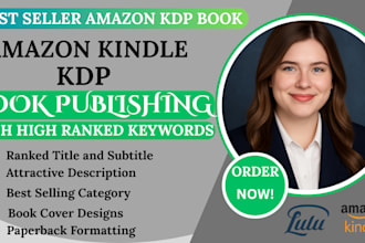 do book formatting, publishing amazon kdp, book cover design and book promotion
