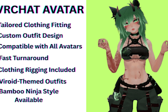 do vrchat avatar, and create custom booth model, design 3d and furry model