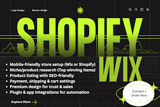 build customize wix shopify dropshipping store product research product upload