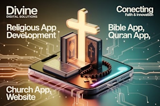 develop bible app church website ministry app quran app prayer app