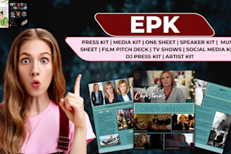 design media kit, epk, press kit, speaker one sheet, film pitch deck,artist epk