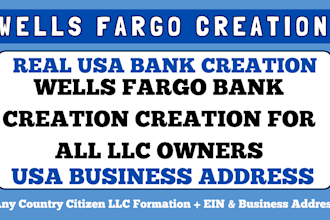 create USA business wells fargo bank for llc owners, USA bank setup