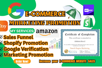 promote shopify, etsy, wed2c, amazon, ecommerce dropshipping website store
