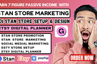 setup stan store, etsy shop, stan store marketing, etsy digital planner, gumroad
