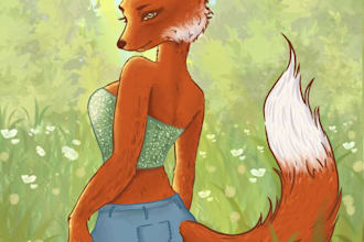 draw you furry art of your character
