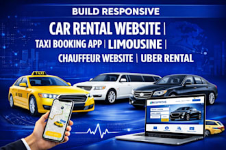 build responsive car rental website taxi booking app limousine chauffeur website
