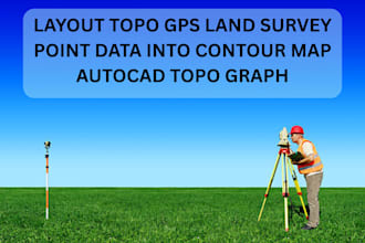 layout topo gps land survey point data into contour map autocad topo graph