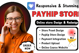 redesign your wix website, stan store, payhip or big cartel store