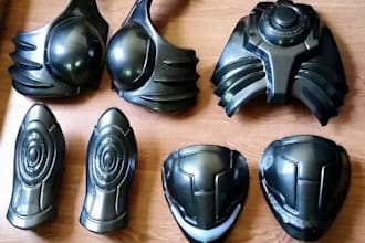 design cosplay 3d models for 3d printing, cosplay props, helmet, shoe, armor