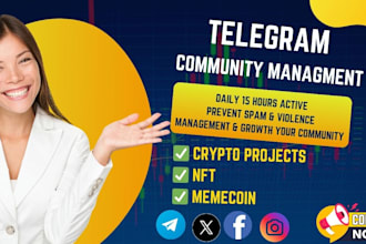 provide telegram community management for crypto, memecoin project