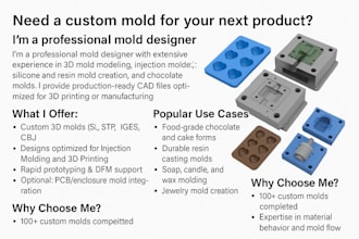 design professional 3d molds silicone plastic injection chocolate resin molds