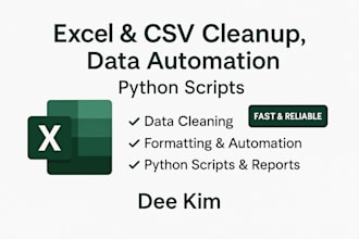 clean, format, and automate excel or CSV files