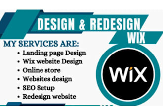wix website design or wix redesign wix landing wix studio ecommerce store