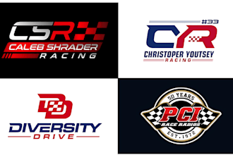 do motorsports car racing team or club logo design