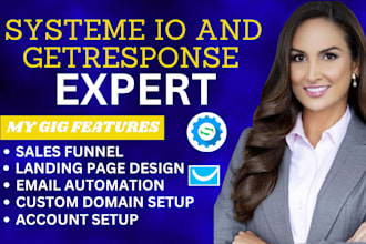 build high converting sales funnels, landing page in getresponse or systeme io