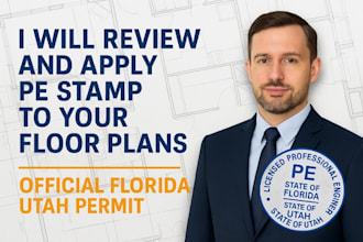 review and apply pe stamp to your floor plans for official florida utah permits