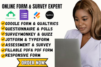 create online  survey, assessment, jotform, typeform, fillable PDF, google form