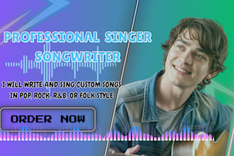 write and sing a custom song in pop, rock, rnb, or folk style