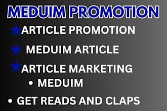 do organic medium promotion, massive promotion  for your medium article