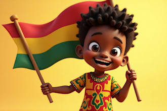 create 3d african american children book, children picture book illustrator, KDP