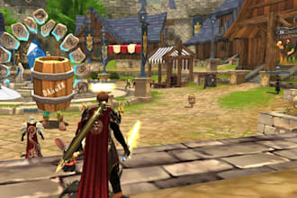 do fantasy open world game , moba multiplayer game, develop mmorpg  game