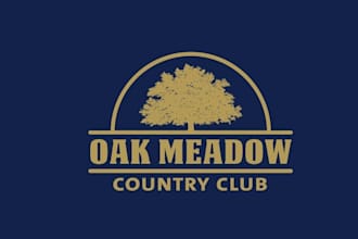 design classic tree brand logo for oak meadow country club