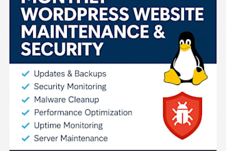 maintain and secure your wordpress site or linux server monthly
