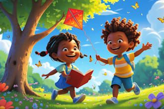 create kids book illustrations and custom picture book designs