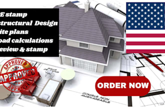 review and stamp as a licensed civil and structural engineer in california