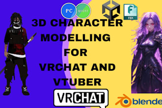 do 3d character modeling 3d model 3d sculpting vrchat texturing sfw nsfw rigging