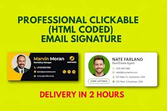 design a professional email signature, html email signature for your business