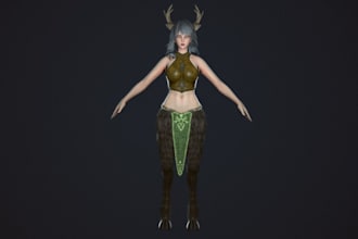 ue5 avatar creature character,satyr humanoid model,fantasy pc character,genesis8