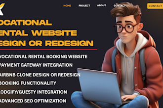 build responsive booking site, airbnb, lodgify, guesty, vacation rental with wix