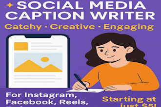 write catchy and engaging captions for your instagram, facebook, or twitter post