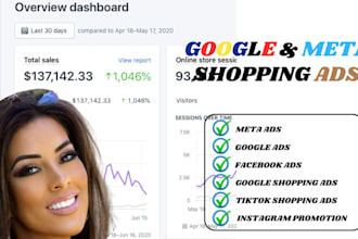 run google shopping ads, meta and tiktok shop ads to boost shopify sales traffic