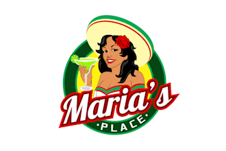 make colorful restaurant food truck logo with woman place