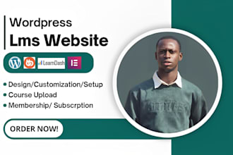 build wordpress lms website, learning management, buddyboss, learndash