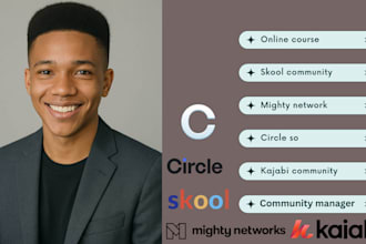 set up circle so, skool community, kajabi, mighty network, online course