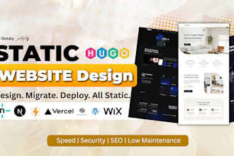 design or migrate static website with hugo gatsby next js wordpress to clicksite
