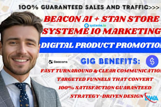 do stan store beacon ai store setup for digital product, clickfunnel