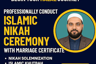 professionally conduct your islamic nikah ceremony with marriage certificate
