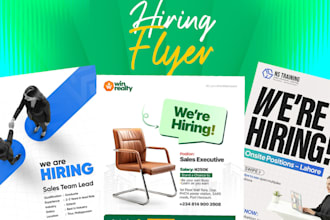 design job hiring flyer, business flyer, recruitment for you