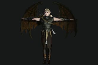 ue4,5 game character model,aaa warrior,3d ultra texture,rig3d model,amor design,