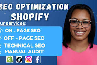 do shopify SEO, speed optimization, onpage technical, and store setup website