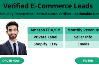 provide verified amazon, shopify, and etsy seller leads