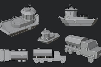do will do 3d low poly vehicles model for game character, toy, 3d printing