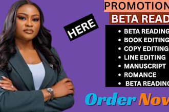be your beta read, thriller, horror, critique romance, fantasy your manuscript