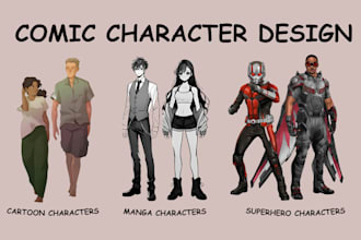 draw comic character design for comic book graphic novel  character illustration