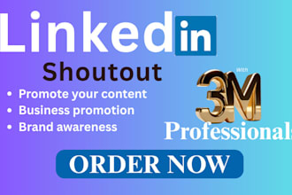 shoutout your content to 3m linkedin  professionals increase engagement