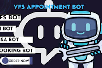 develop vfs appointment bot, vfs bot, appointment bot, visa booking bot, tls bot